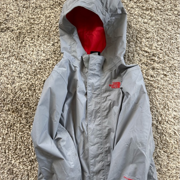 The North Face Kids Silver and Red Raincoat - Picture 1 of 2